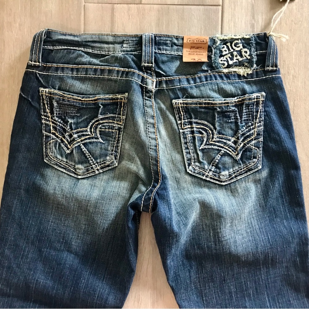 Big Star Rikki Straight Leg Cropped Low Rise Size 30 - Picture 7 of 11